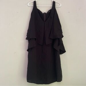 Kobi Halperin silk bat wing elegant black sleeveless dress